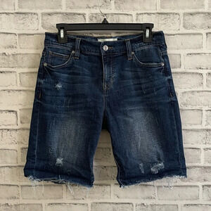 Women’s STONEFIELD Kirby vintage destroyed dark wash jean shorts 25
